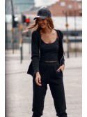 Knitted trousers + sweatshirt set, black 7503 - Online store - Boutique